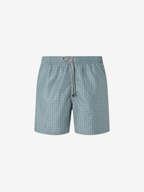 Short aqua green boxer swimming trunks