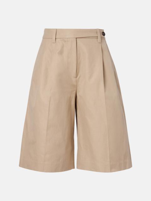 Cotton and linen shorts