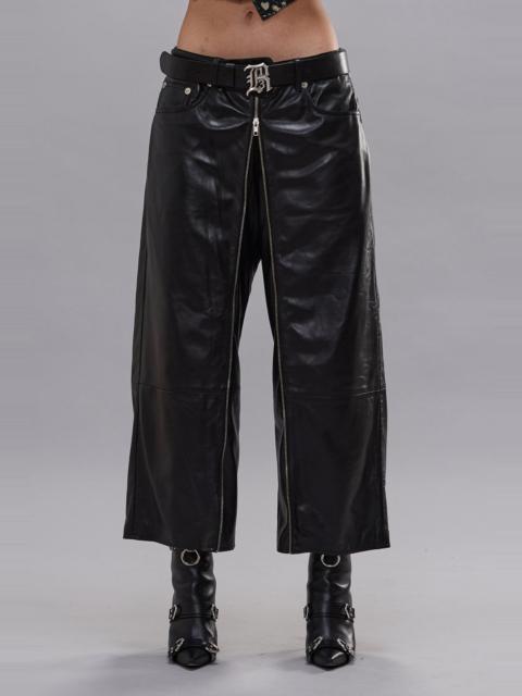 FRONT ZIP LEATHER PANT
