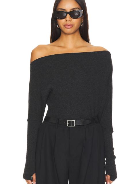 Cashmere Cuffed Off-shoulder Long Sleeve