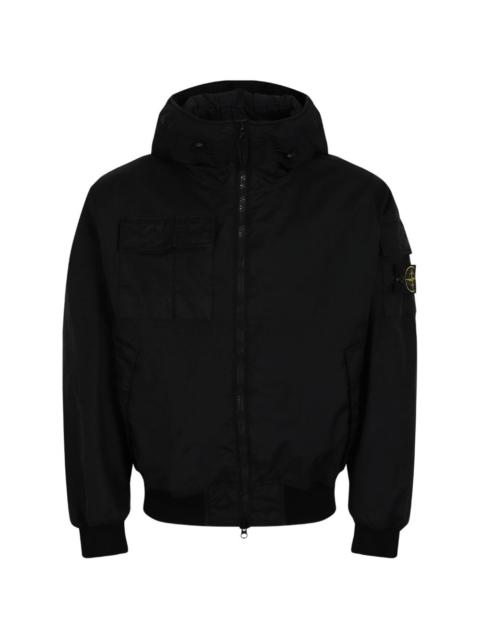 Compass-badge hooded jacket