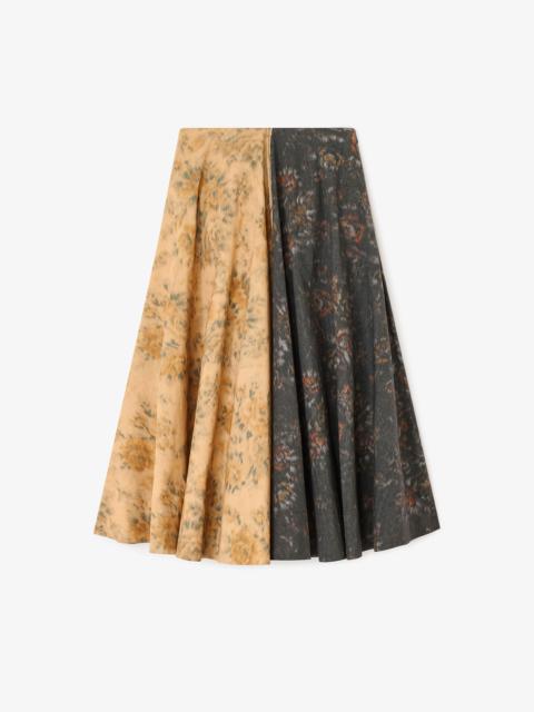 BLACK AND BEIGE FLORAL SKIRT