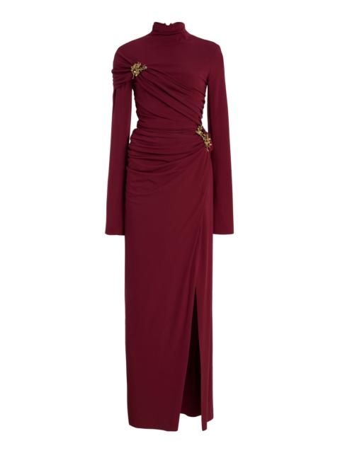 Izadora Ruched Maxi Dress burgundy
