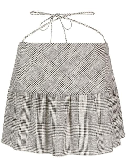 check-pattern mini skirt