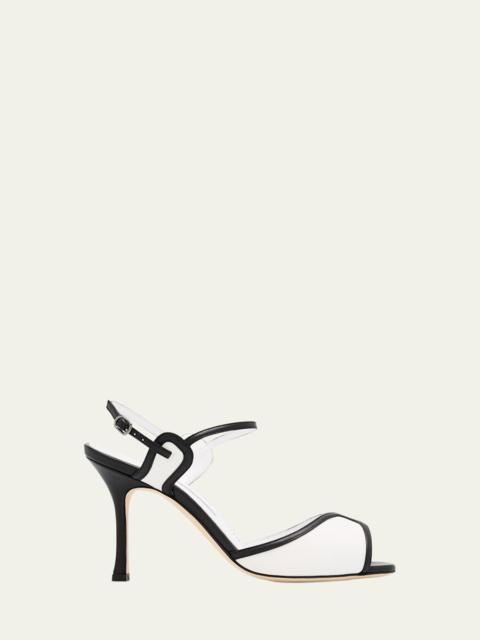 90mm Todda Bicolor Leather Sandals