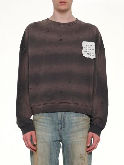 Paper Note Grunge Sweatshirt in Charcoal
