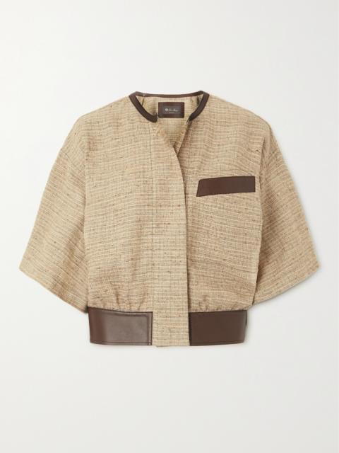 Lyron Leather-trimmed Linen Jacket