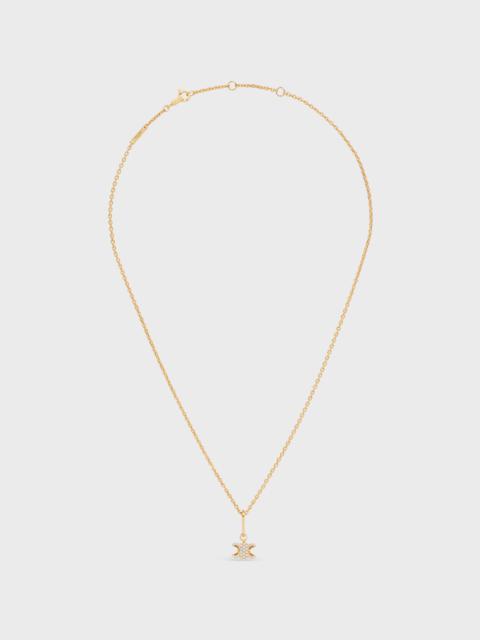 Triomphe Solitaire Sparkle Necklace in Strass and Brass with Gold Finish
