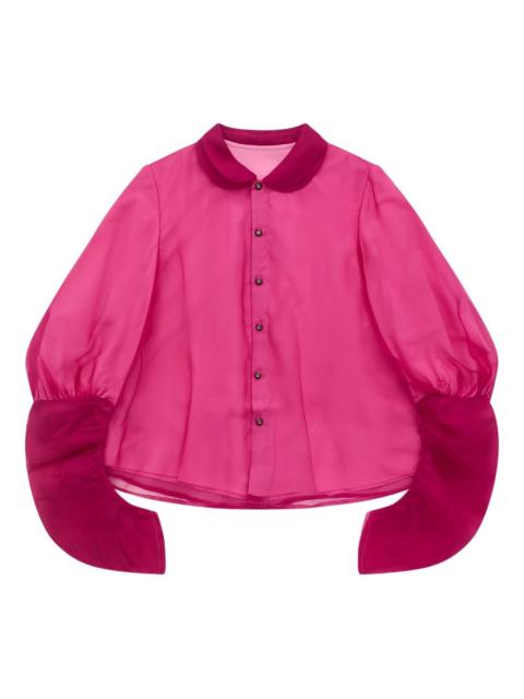 Peter Pan-collar balloon-sleeve shirt