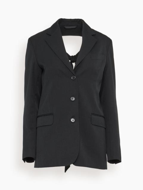 Back Cut Out Bow Detail Jacket in Black