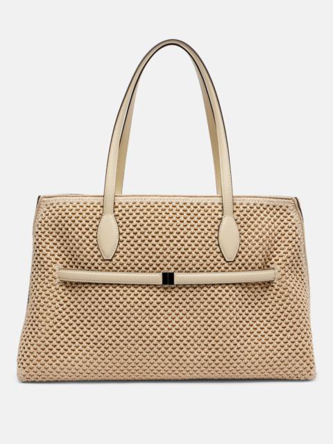 Lounge Large leather-trimmed tote bag