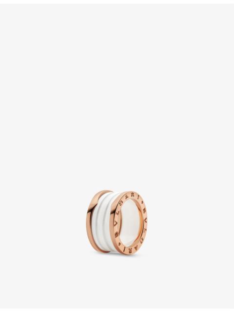 B.zero1 four-band 18ct rose-gold and ceramic ring