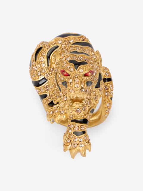 Gold Crystal-Embellished Roar Ring