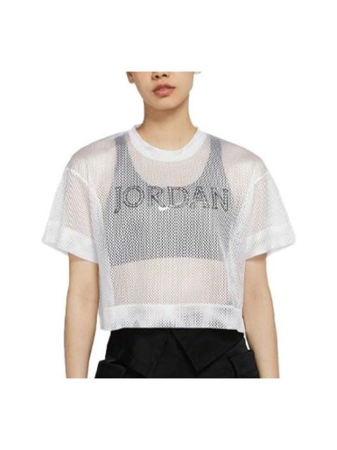(WMNS) Air Jordan Sports Stylish Mesh Short Sleeve White CZ1892-100