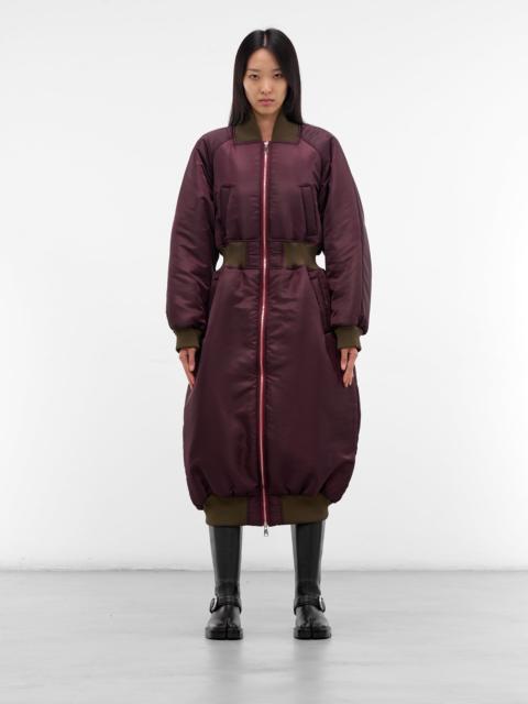 Burgundy Puffy Bomber Coat