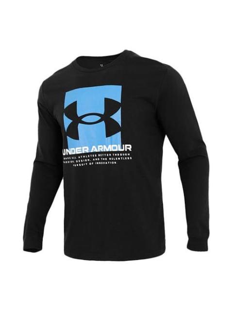 Under Armour Boxed Script Long Sleeve T-shirt 'Black Blue' 1361691-001