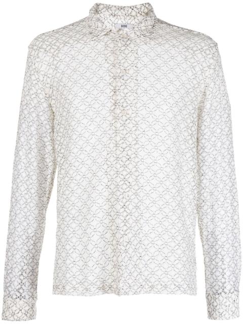floral-lace long-sleeve shirt