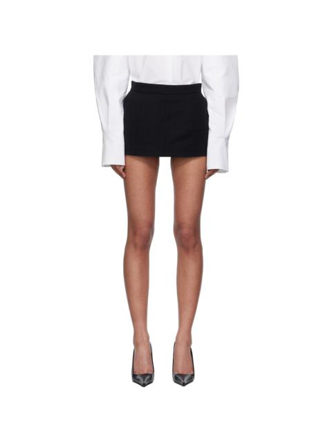 Black Volumed Micro Skort