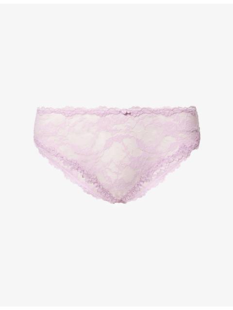 Sheer Floral Stretch-Lace Briefs