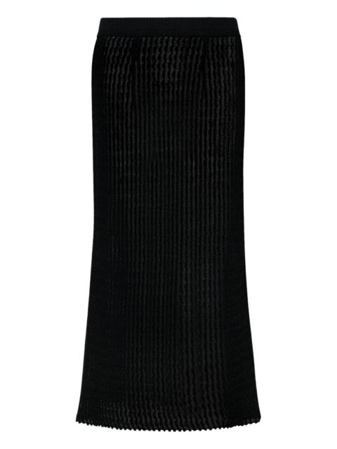 ribbed-knit midi skirt