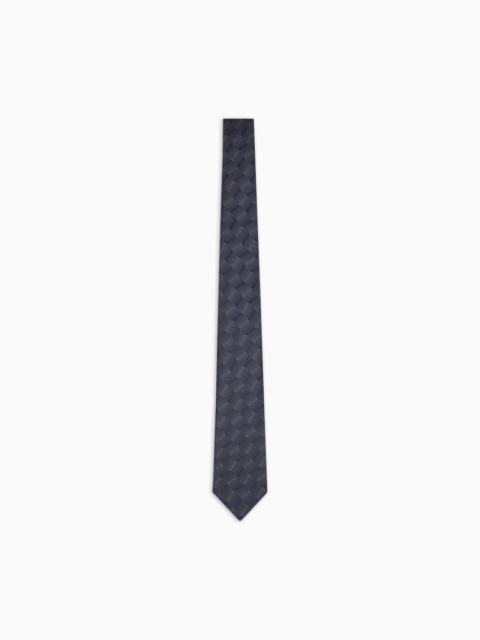 PURE SILK TIE WITH JACQUARD PATTERN
