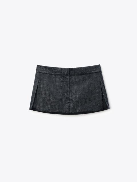 Crystal Hotfix Skort in Wool Mohair