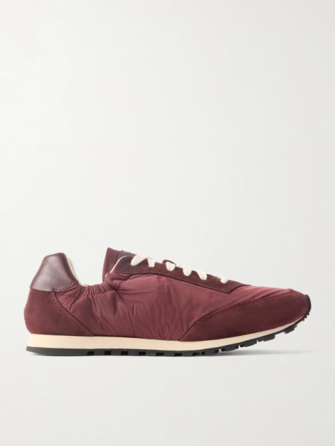 Slim Runner Suede And Leather-trimmed Shell Sneakers