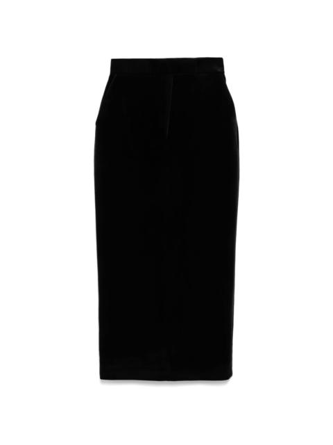 velvet pencil skirt