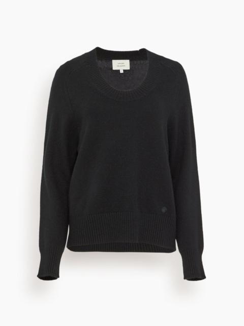 Baji Dropped U-Neck Sweater in Black