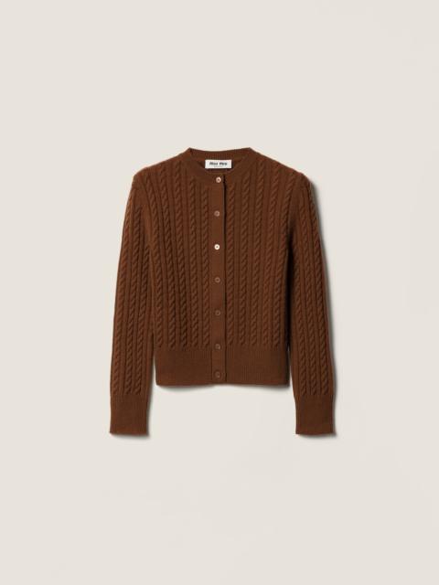Cable-knit cashmere cardigan