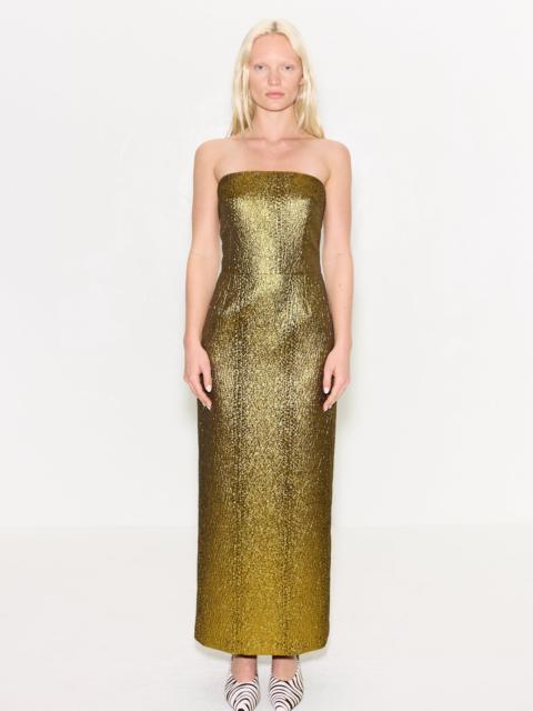 Verdelle Metallic Midi Dress In Star Gold