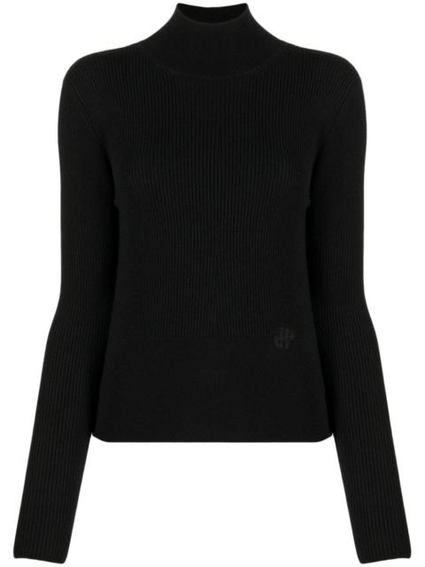 long-sleeve knitted top