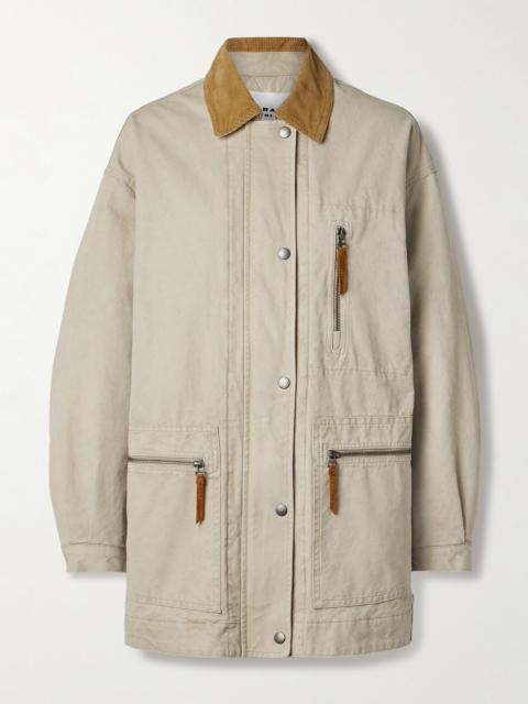 Kimelia Corduroy-trimmed Cotton-canvas Jacket