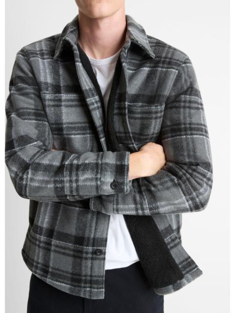Sherpa-Lined Plaid Shirt Jacket