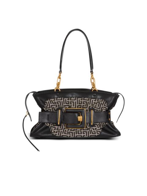 Leather and monogram jacquard Anthem bag