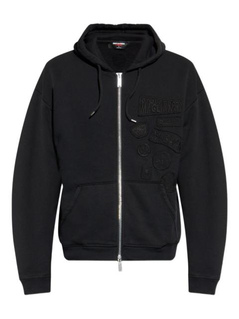 appliqué zip hoodie