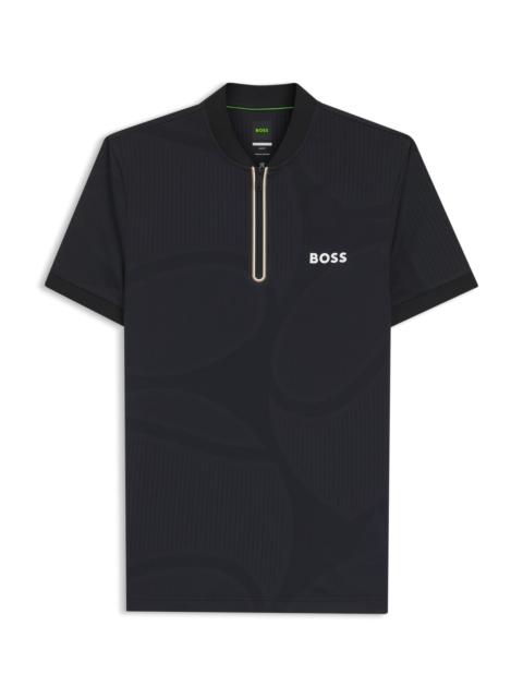 BODYMAPPING-JERSEY SLIM-FIT POLO SHIRT WITH ZIP NECK