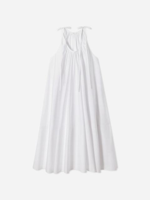 Gathered Halter Dress in Cotton Poplin