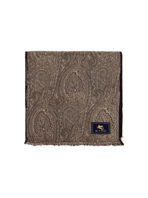 paisley-pattern fringed scarf