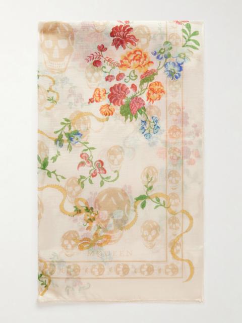 Printed Silk-voile Scarf