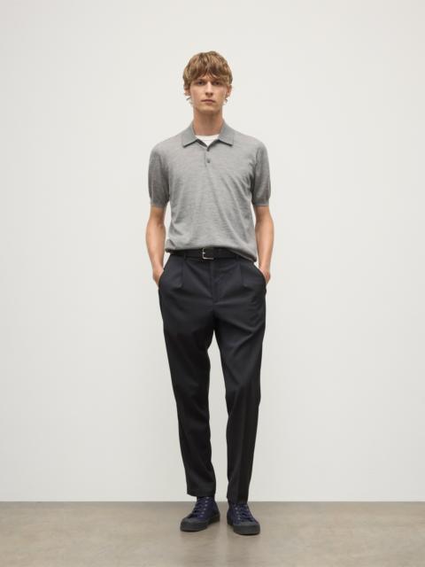 Fin Grey Superfine Cashmere Polo Shirt