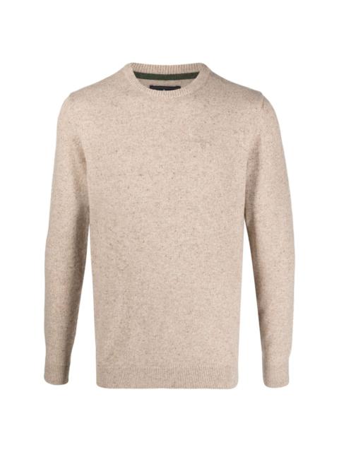 mélange-effect crew-neck jumper