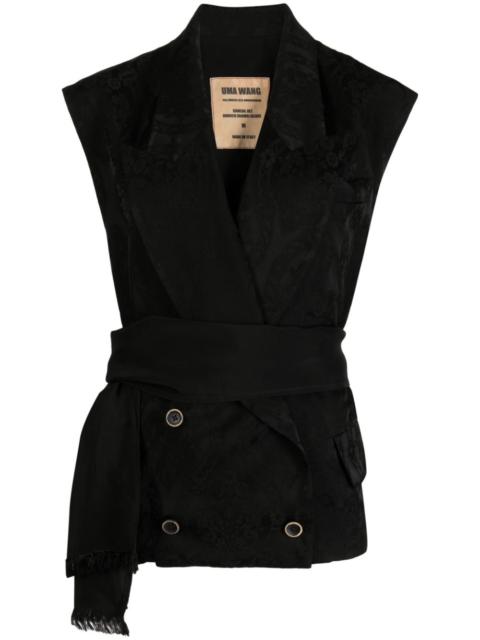 jacquard double-breasted vest
