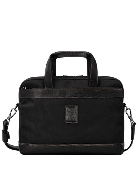 Boxford S Briefcase Black - Recycled canvas