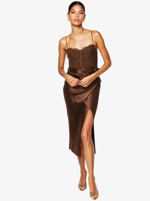 TRICIA CORSET DRESS CHICORY