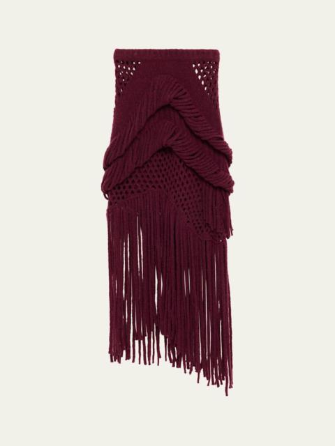 Medusa Fringe Knit Skirt