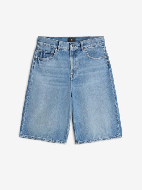 Wide Leg Denim Short in Mason