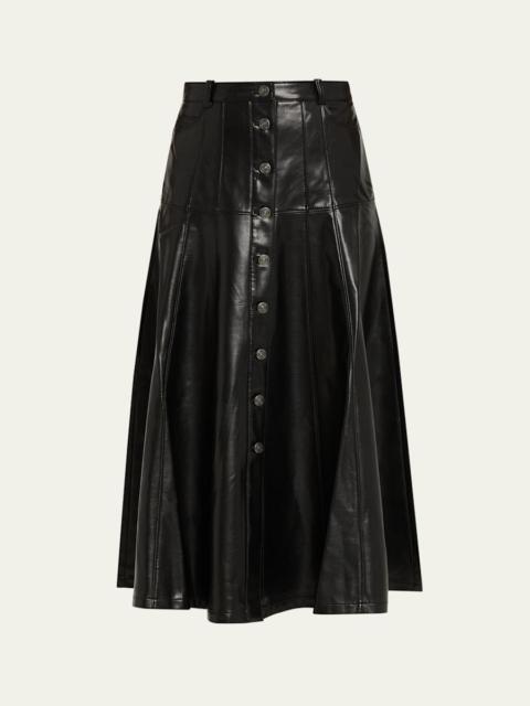 Veena Vegan Leather Midi Skirt