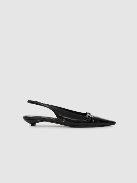 Zoey Slingback Heels - Black Patent