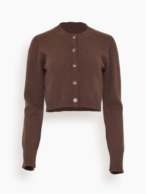 Zephir Cropped Cardigan in Brown
